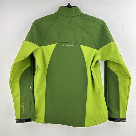 Brooks Jacket Womens Small‎ Green Shelter Tech Zip Up Running Walking Outdoor - Picture 9 of 16